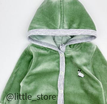 Комбинезон велюровый "Пушок" Зеленый