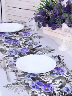 Дорожка декор на стол тканевая Сказка "Даваллия" 125х45 рогожка