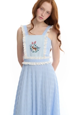 Платье-миди из жатого хлопка