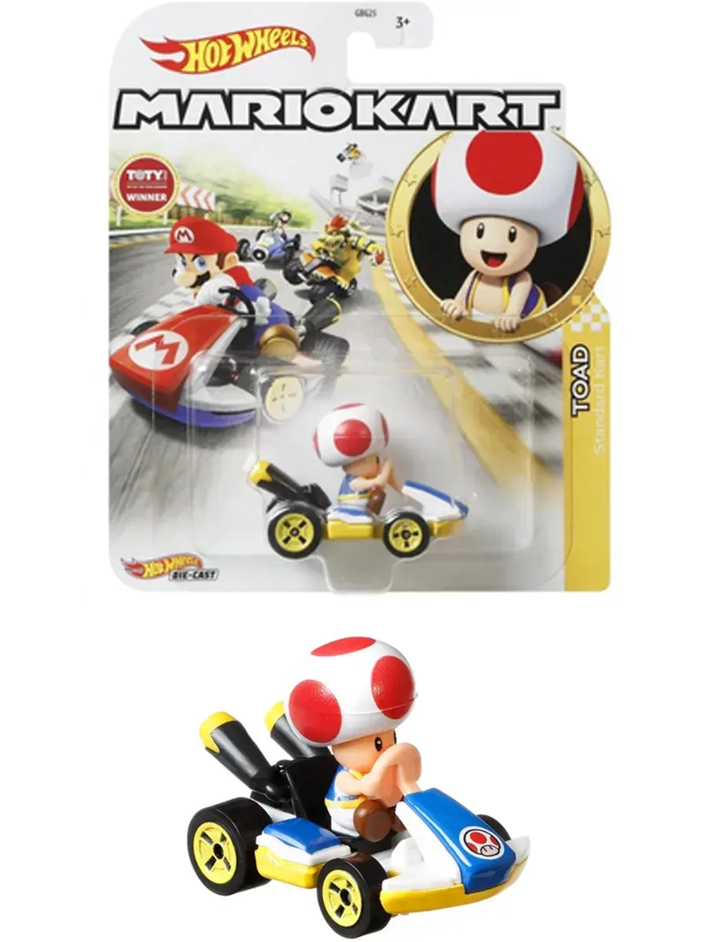 Машинка MarioKart Хот Вилс Toad GBG25 GJH63