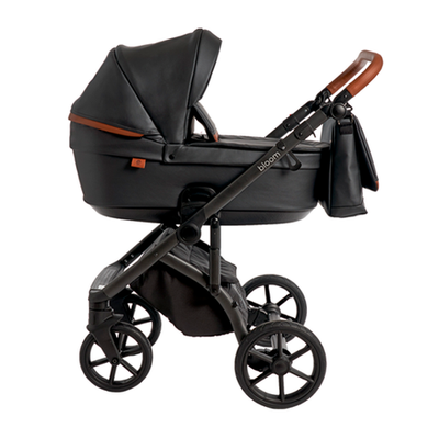 Детская коляска Roan Bloom 3 в 1 New 2021 эко-кожа (Черный) Black Pearl