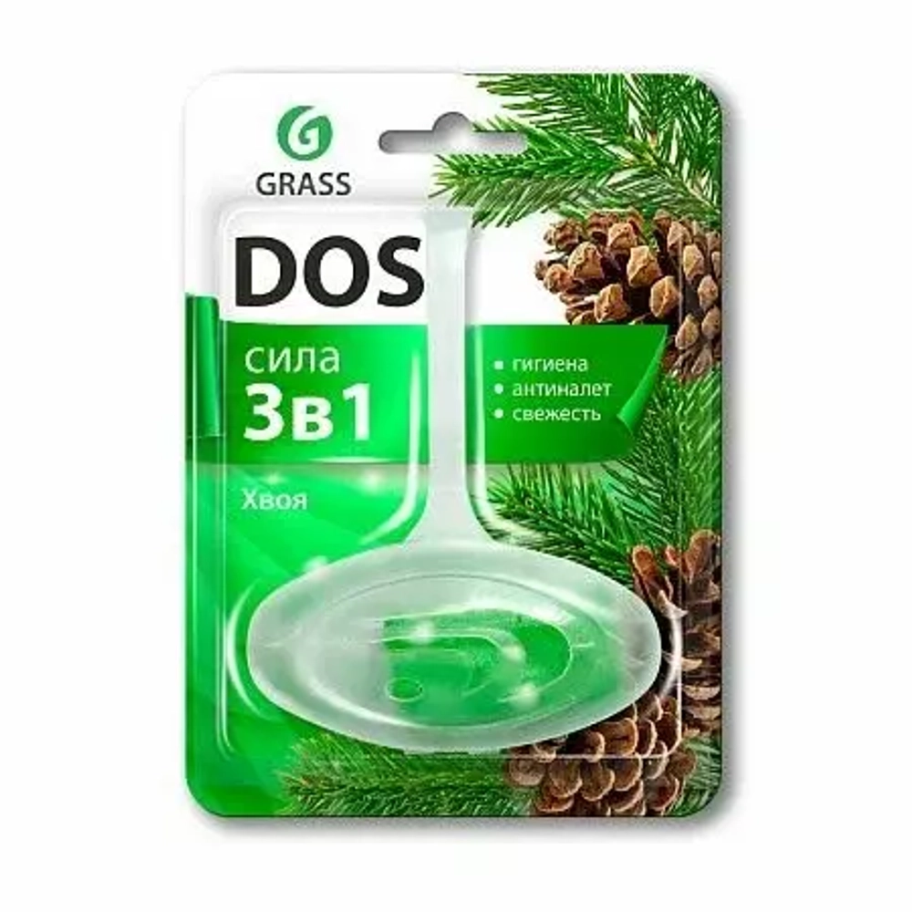 GRASS DOS СИЛА 3в1 подвесной блок для унитаза ХВОЯ