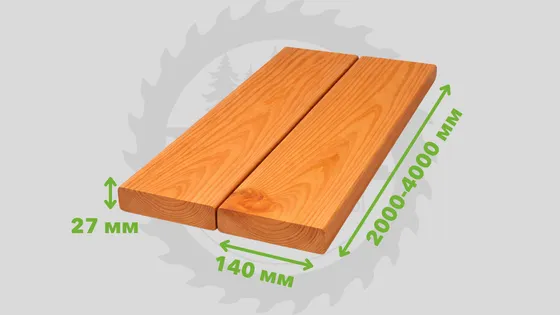 Палубная доска, лиственница, сорт Прима, 27*140*2000-4000