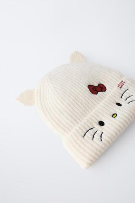 ZARA ШАПКА ИЗ ТРИКОТАЖА HELLO KITTY © SANRIO, ЦВЕТ ЛЬДА