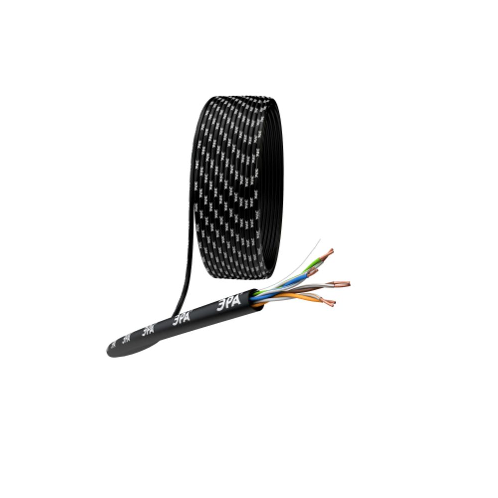 Кабель витая пара ЭРА U/UTP 4x2x24 AWG Cat5e CU PE OUTDOOR 305м | Электротовары