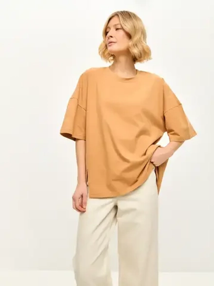 Футболка удлиненная с разрезами оверсайз