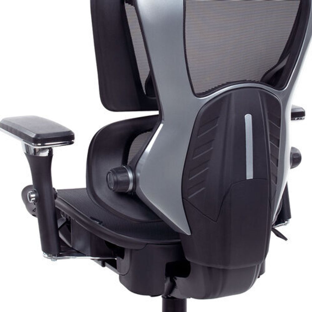 Кресло ATRONE (АТРОН) "Optimus ER-707", адаптивный механизм со слайдером, сетка, черный/серый, 532967