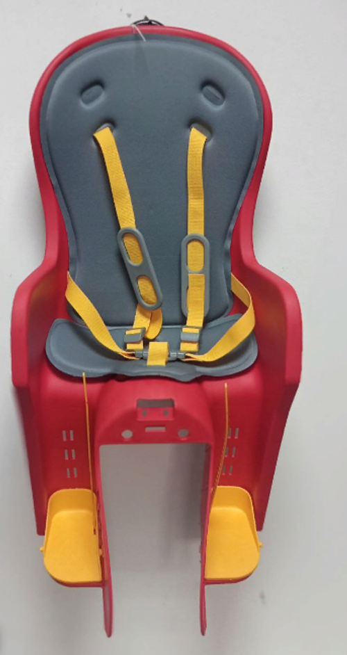 Кресло детское BQ задн., крепление за подсед.трубу, max 22кг, рег.ног по высоте, рукоятка для ребёнка, фикс.ремня 5 точек, пластик, красное (4)