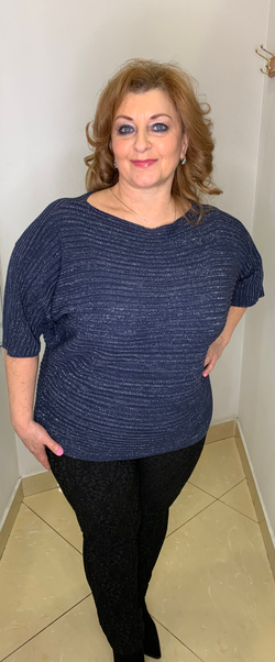 Нарядный блузон "лапша" с люрексом