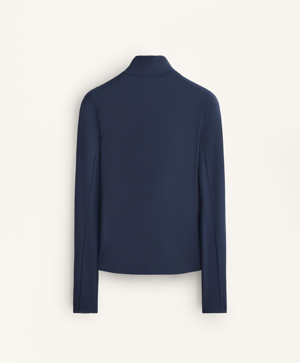 Oysho Термофутболка с застёжкой-молнией на половину длины, синий