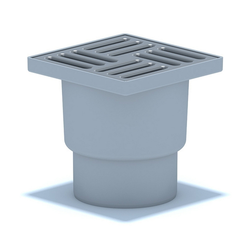 110 трап с вертик. спуском, н/рег решетка 150х150 нерж АНИ пласт TA1212