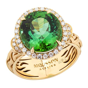 Кольцо с Турмалином и Бриллиантами, R0144-0/2