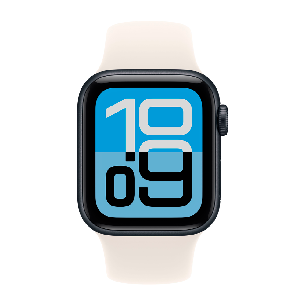 Умные часы Apple Watch SE 3 (2025) GPS, 40mm, Midnight Aluminium Case with Starlight Sport Band, S/M