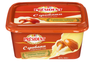 СЫР ПЛАВЛЕННЫЙ ГРИБЫ 400ГР PRESIDENT