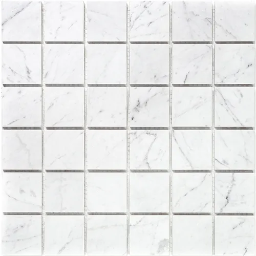 7M088-48P Carrara Мраморная мозаика белая Natural Adriatica белый светлый квадрат глянцевый