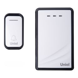UDB-017W-R1T1-38S-150M-WH-BL Звонок беспроводной. Радиус действия 150м. Белый с черным. ТМ Uniel