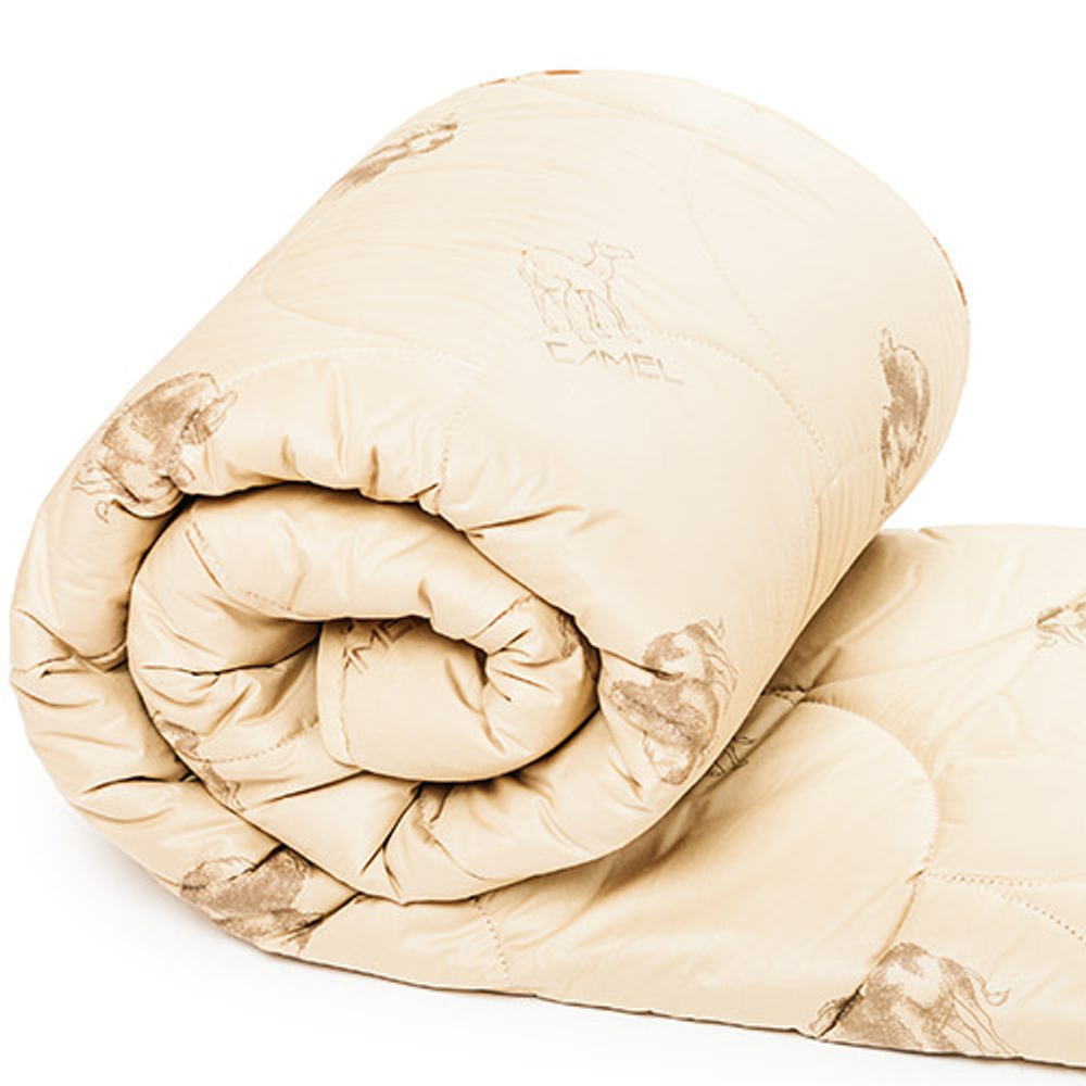 Одеяло ВЕРБЛЮЖЬЯ ШЕРСТЬ 300 гр.  Стандарт  2,0 спальное, в 100% полиэстере