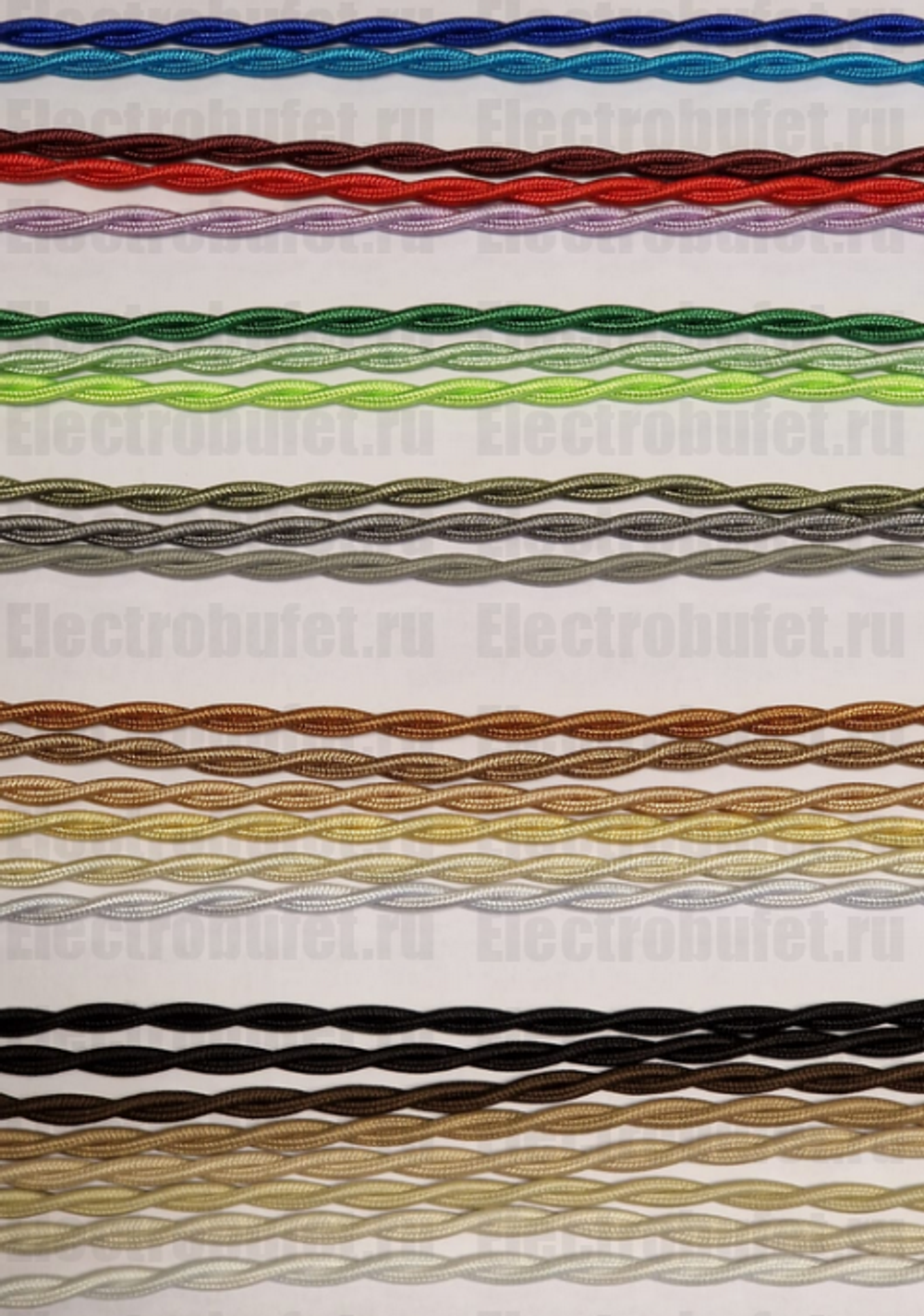 Ретро провод витой Шоколад EDISEL 287-*** / 2х1,5