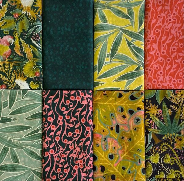 ТРОПИЧЕСКИЙ ЛЕС #6, отрез 85 см 100% хлопок Handmade Fabrics 3