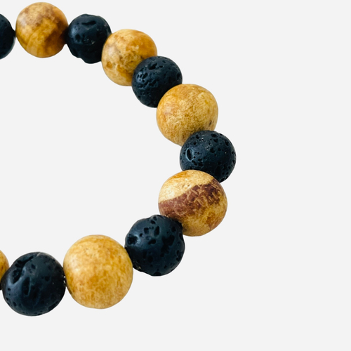 Браслет из пало санто и вулканита