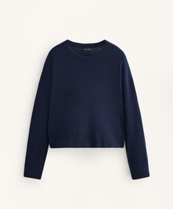 Oysho Джемпер с круглым вырезом из 100% кашемира, темно-синий