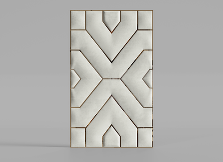 Мягкая стеновая панель №9 с металлическими вставками