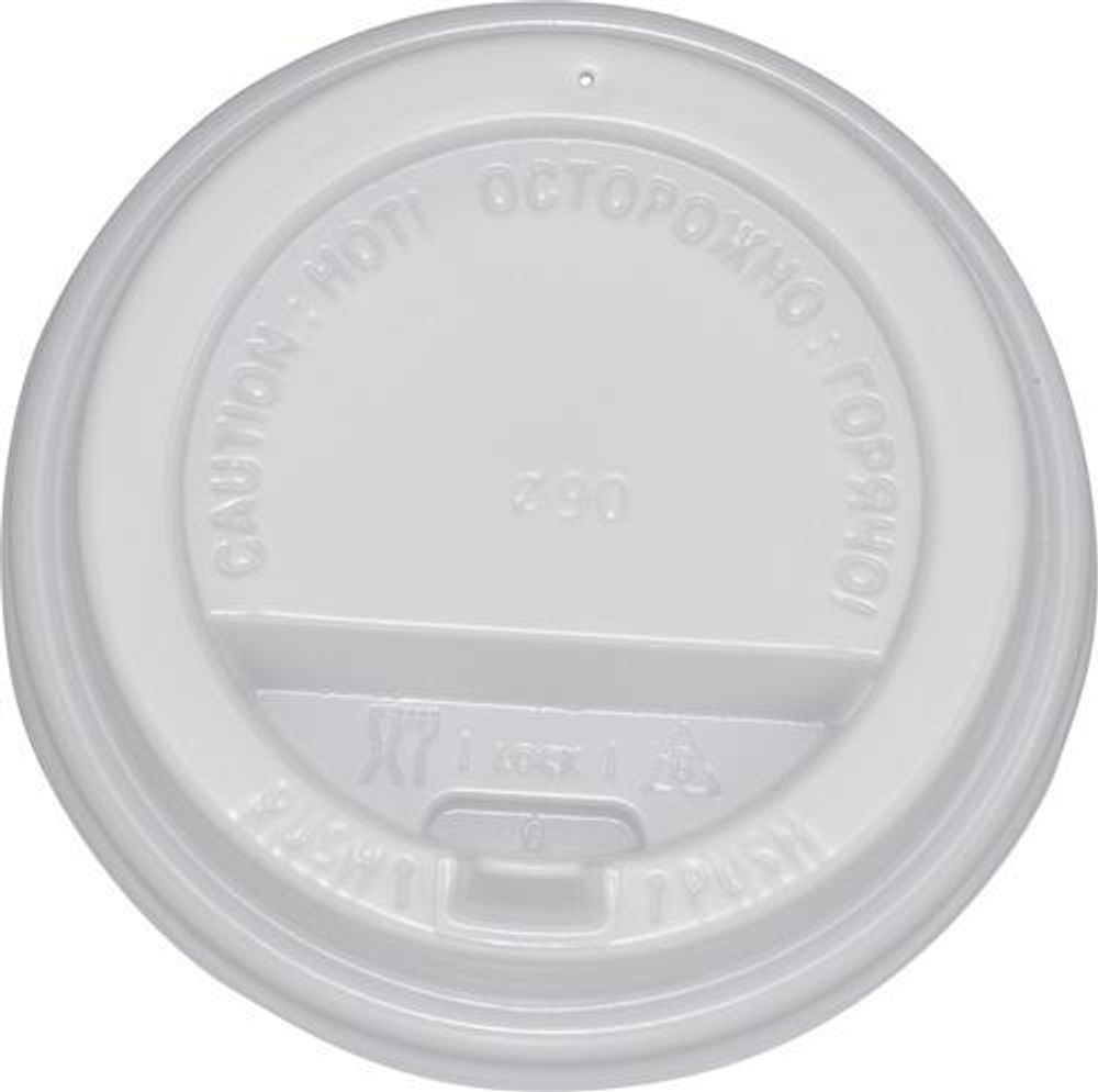 Крышка для стакана D=90мм TL90 носик ПС цвет белый (100/1000шт)