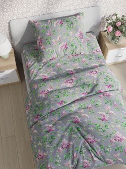 Постельное белье Сказка "Сирень" 1,5-сп Наволочка 50х70 см 1 шт Простынь на резинке 90х200 см Пододеяльник 145х215 см, перкаль