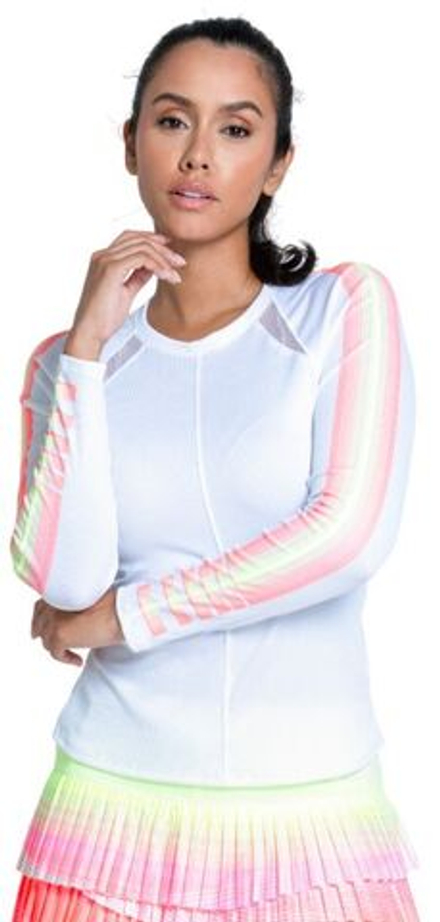 Женская теннисная футболка (dł. Рукава) Lucky in Love Sunset Spin - белый