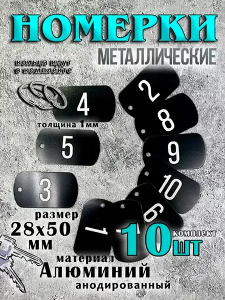 Номерки на ключи металлические