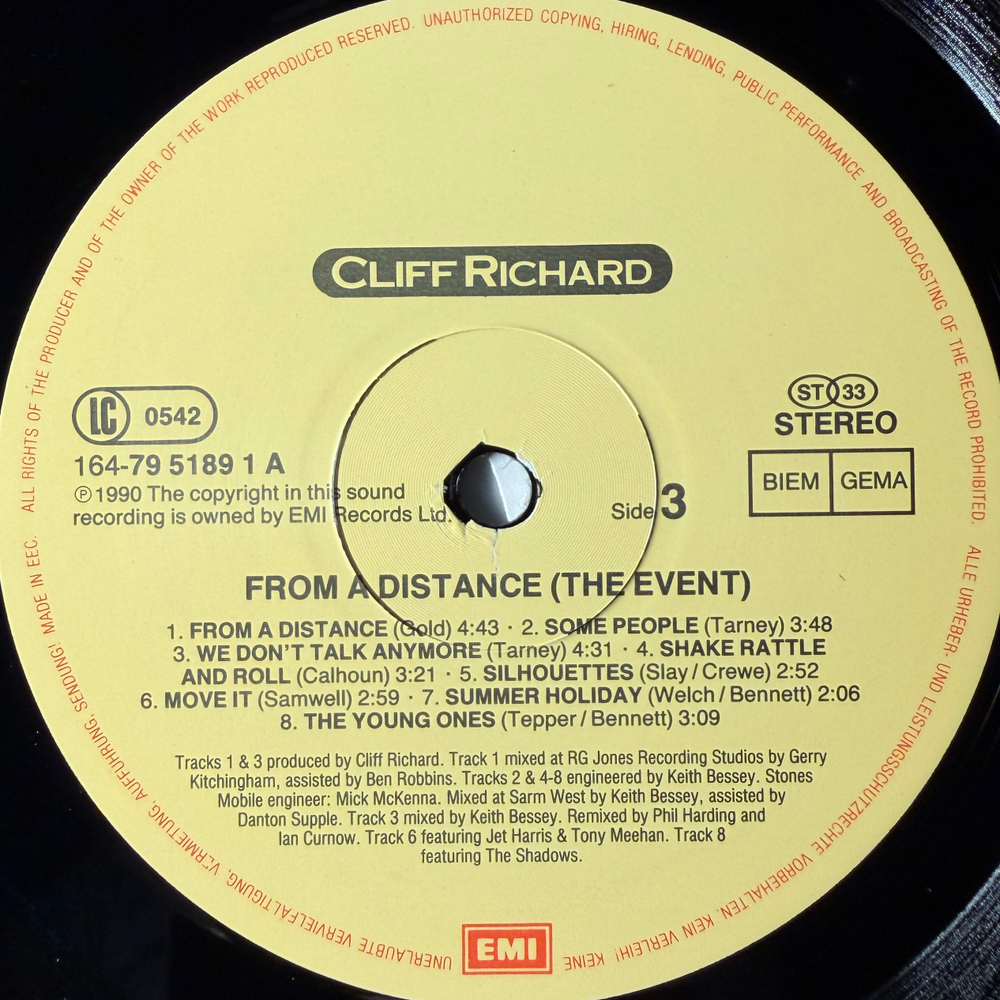 Cliff Richard ‎– From A Distance - The Event 2LP (Европа 1990г.)