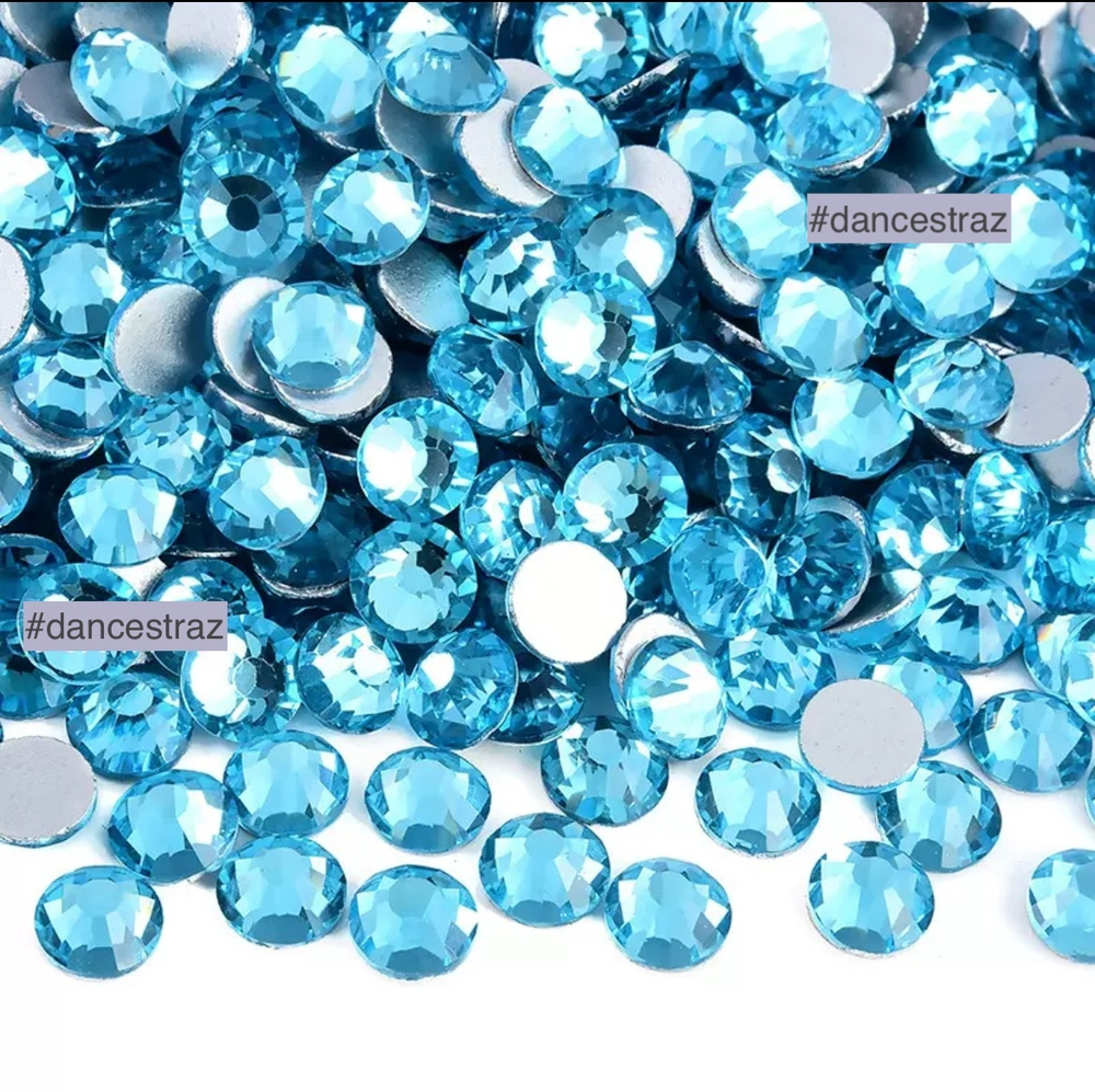 Стразы клеевые, Aquamarine, P13, SS20, 1440, (F2)