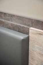 Коллекция Клео Кровать 1400 с НАСТИЛОМ Дуб Юкон/Ателье темное (Набор)