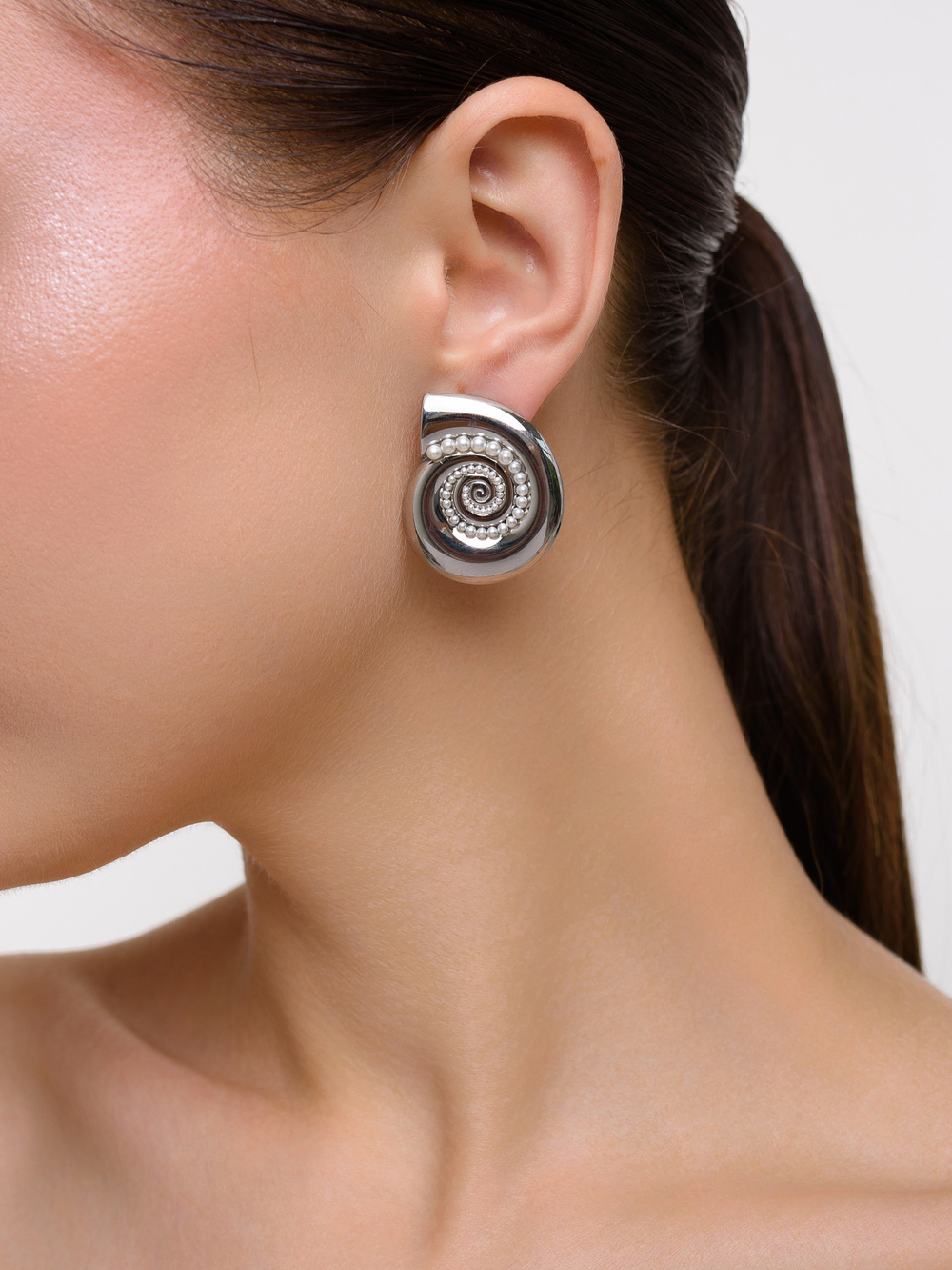 Пусеты "Shell Elegant" Silver