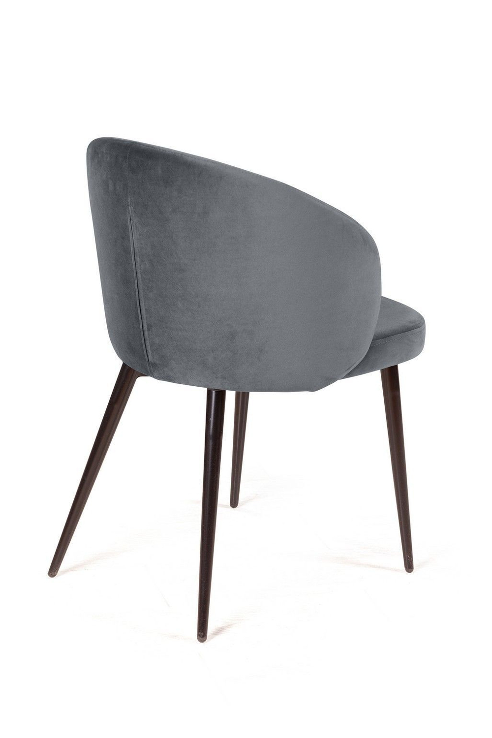 Стул Mont Blanc, бархат светло-серый 26 / черный конус