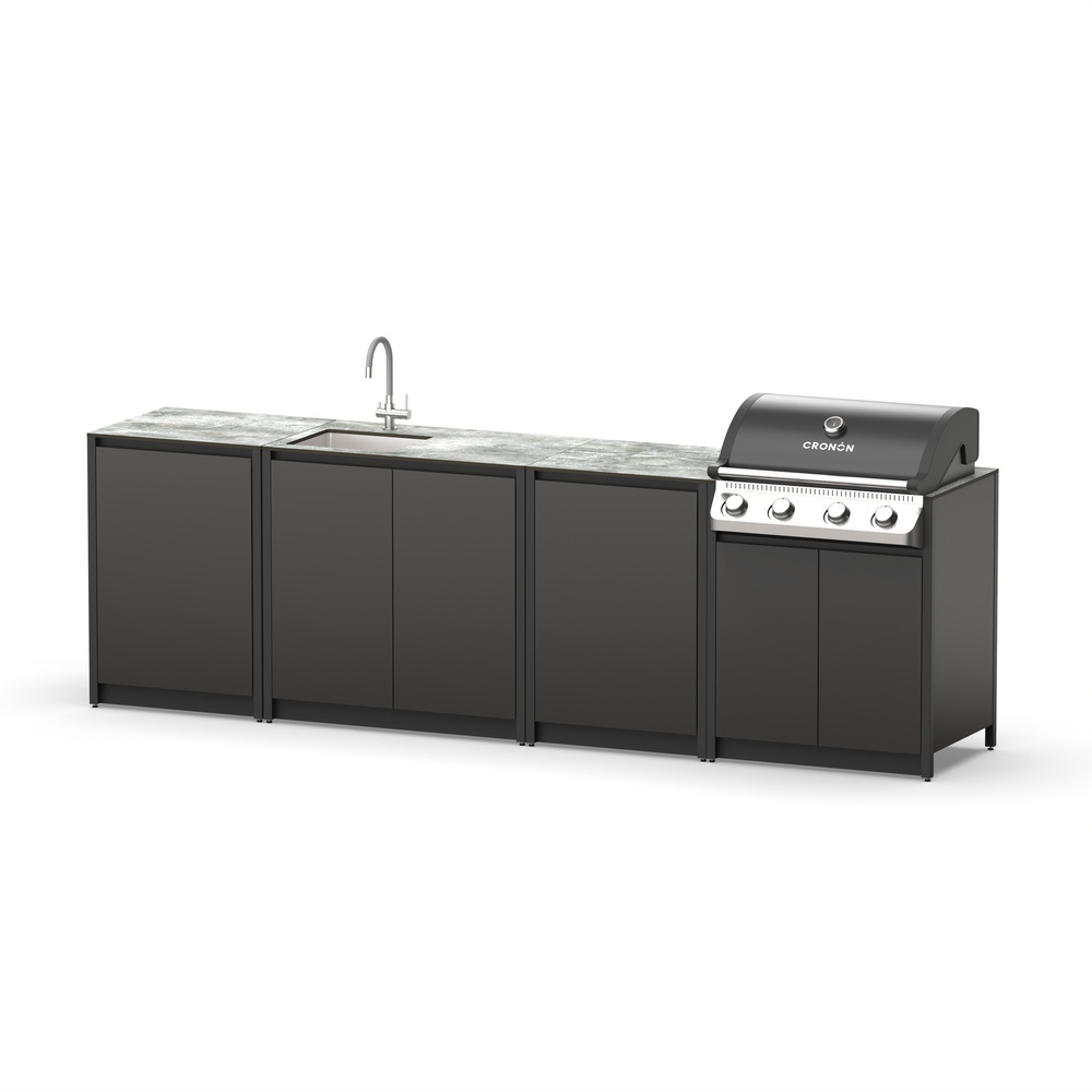 Барбекю комплекс Lounge F-106SG, 2.9 м, черный/серый каспий