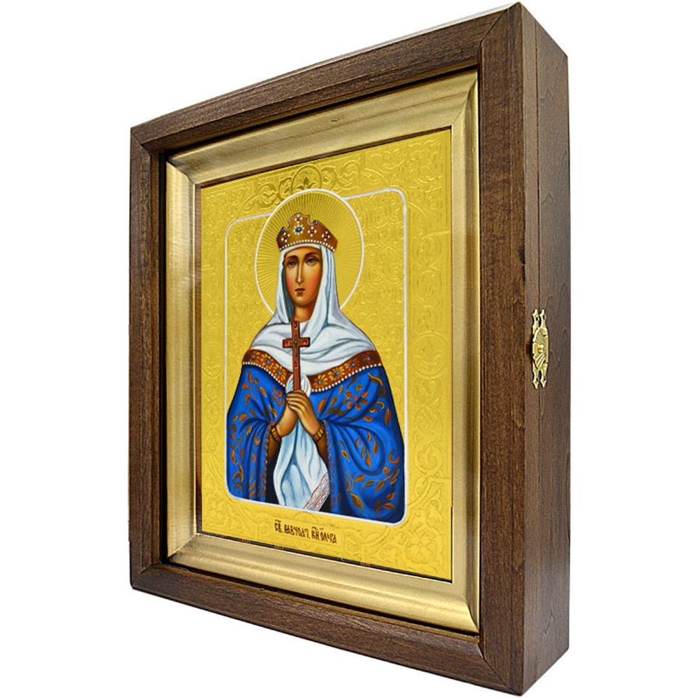 Ольга святая равноапостольная. Рукописная икона на липовой доске.