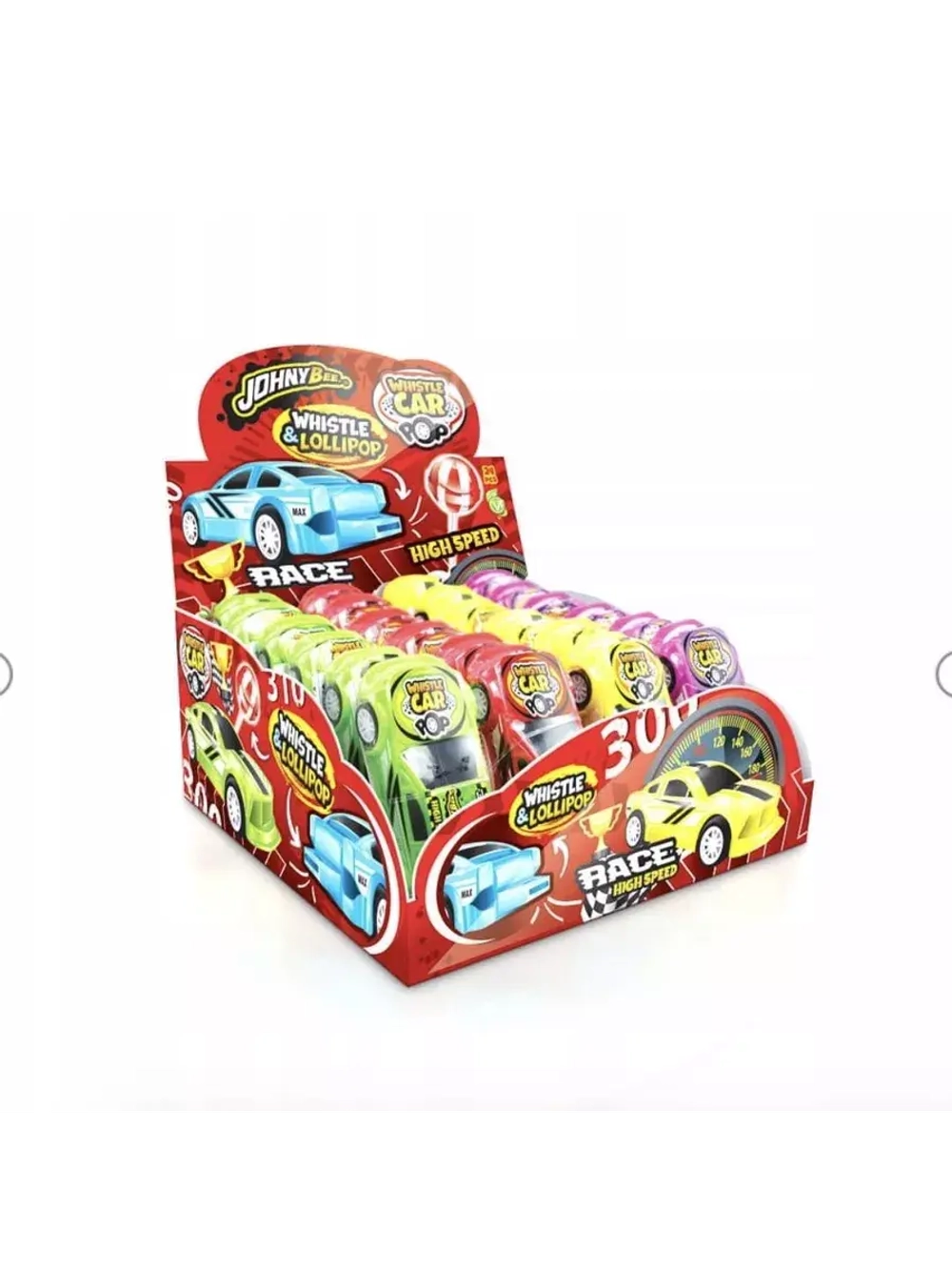 Леденец Whistle Car Pop с игрушкой Свисток Johny Bee 10гр