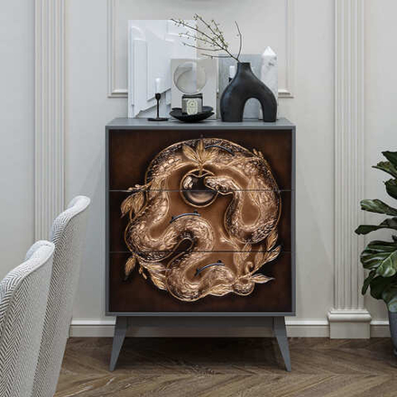 Комод Яблоко Евы с 3 ящиками Грей