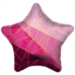 Шар Фольгированный Диагонали (Розовый)