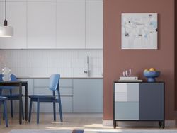 Стул Saga, рогожка, синий