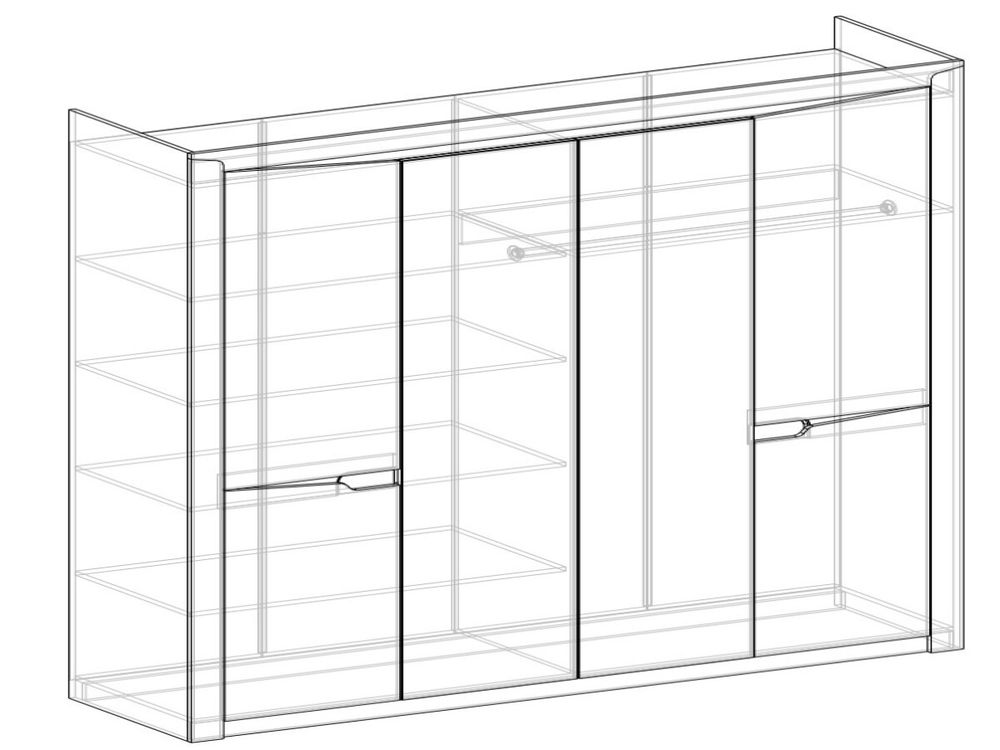 Коллекция Хилтон Шкаф 4х створчатый (540) Дуб юкон/Гранж (набор)