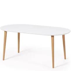 Раздвижной стол Oqui Ø90-170х90 см, белый