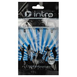 Наушники проводные Intro RX800 айфон самсунг apple вкладыши с микрофоном черные | Intro