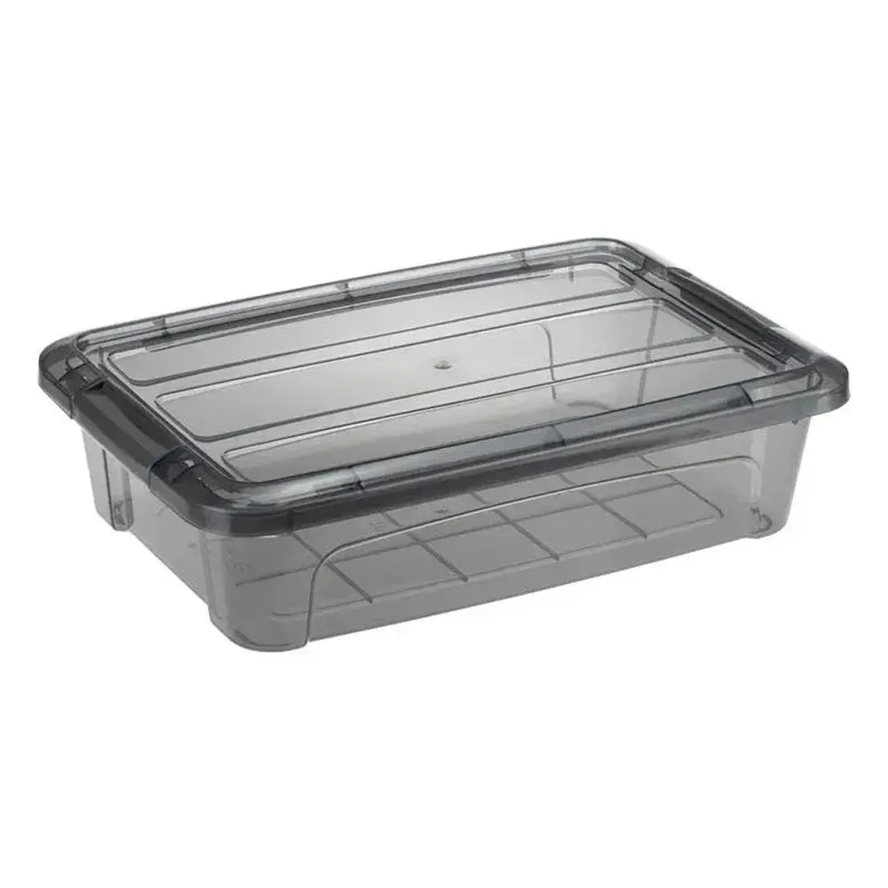 Ящик для хранения с замками КИП 2,8л Черный прозрачный