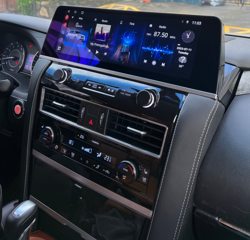 Магнитола для Infiniti QX80 / QX56 2010-2024, Nissan Patrol Y62 (поддержка Bose, 360 и мониторов) - Carmedia ZH-N1606 монитор 16", Android 12, 8/128Гб, CarPlay, 4 SIM-слот, беспроводная зарядка