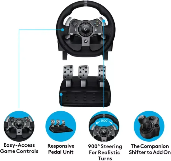 Комплект Logitech G G920 Driving Force, черный