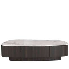 Журнальный столик с выдвижным ящиком 4612, 120х65 см, керамика, орех