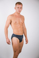 Комплект из двух хлопковых трусов-слипов (Размер: XL) (Цвет: черный с серым)