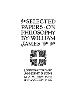 Selected papers on philosophy | James William